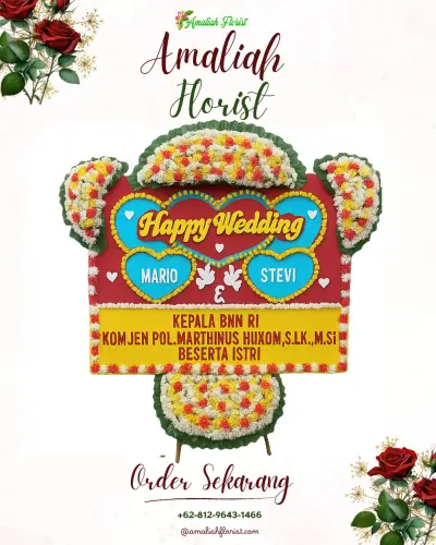Karangan Papan Bunga Pernikahan di Sedong